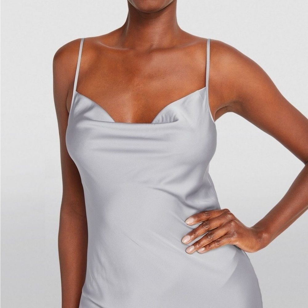 Bp Elegant Silver Mini Dress